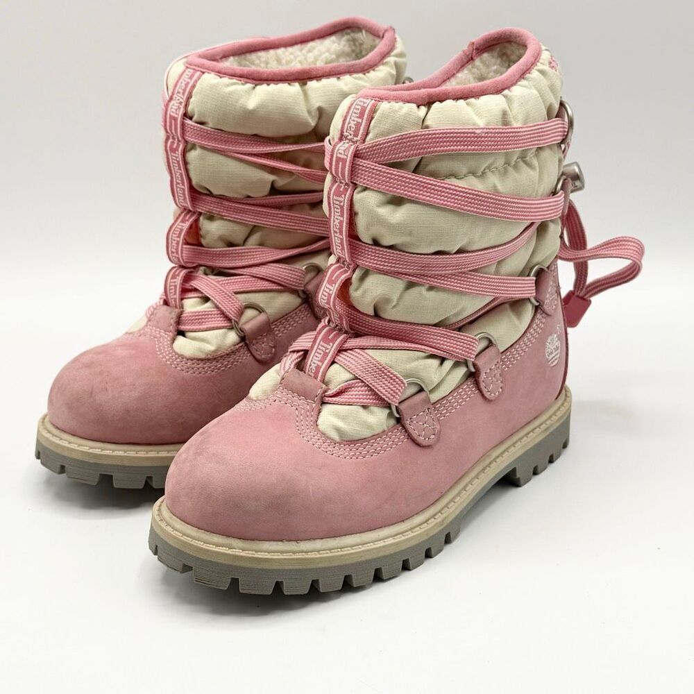 Timberland Sherpa Lined Pink Winter Boots - Toddler US Size 11.5 / EU 29 // 7281